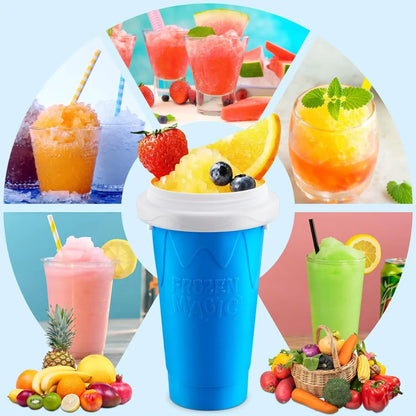 2024 Summer Magic Slushy Maker Squeeze Cup Homemade Milk Shake Maker Cooling Cup Squee DIY It for Family